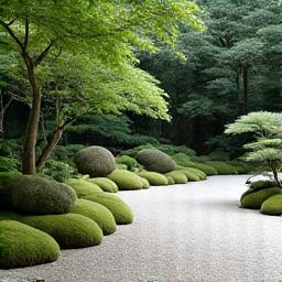 静かな日本の寺院の庭園